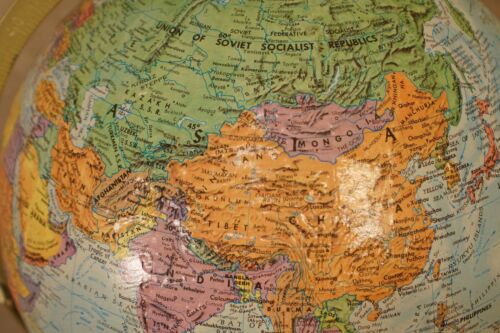 Vintage World Globe Replogle World Nation Topographical - Picture 8 of 16