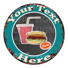 CP-0195 ANY NAME'S Custom Fast Food Personalized Metal Sign Decor Gift idea
