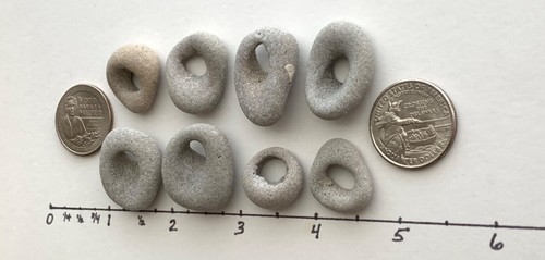 8 Natural Holey Beach Rocks Hag Fairy Stones Adder Wish large1/4" Hole Bead#J US - Picture 10 of 16