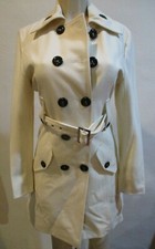 Women's Giorgio Italia Ivory Cream & Black Wool Blend Coat Size Medium