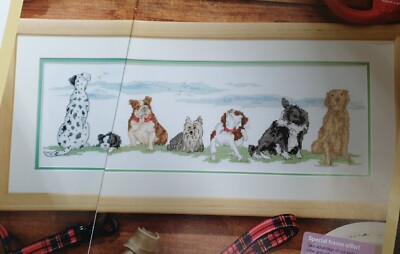 Kreuzstichkarte (aus Magazin) - Doggy Line Up
