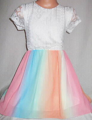 rainbow white dresses