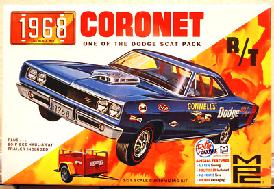 MPC 975 1968 Dodge Coronet Hardtop w. Trailer Super Bee 1:25