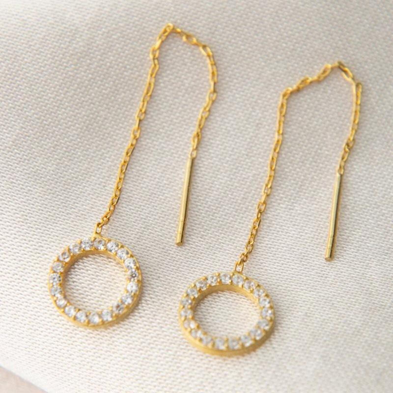 Stylish 925 Sterling Silver Threader Hoop Earrings for Everyday Elegance-image