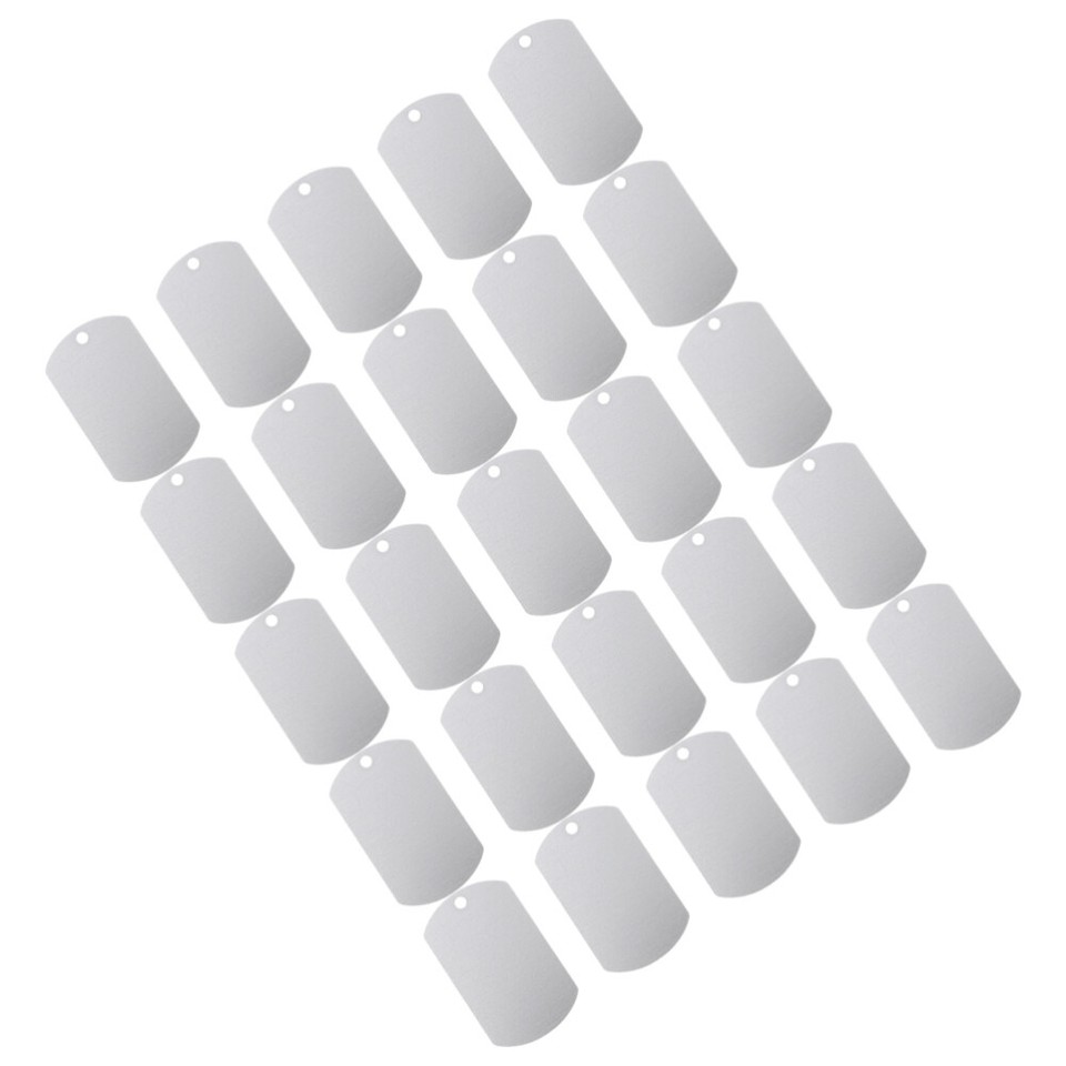 25pcs Chic Pet Name Tags Aluminum Pet Collar Tags DIY Blank Cattle Ear