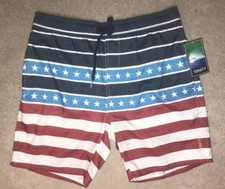 Trinity Collective Red/White/Blue Swim Trunks - Men's Size L - NEW 36