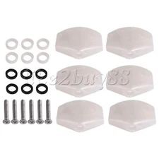 6x Plastic Square Guitar Machine Head Tuning Key Buttons White Pearl Color