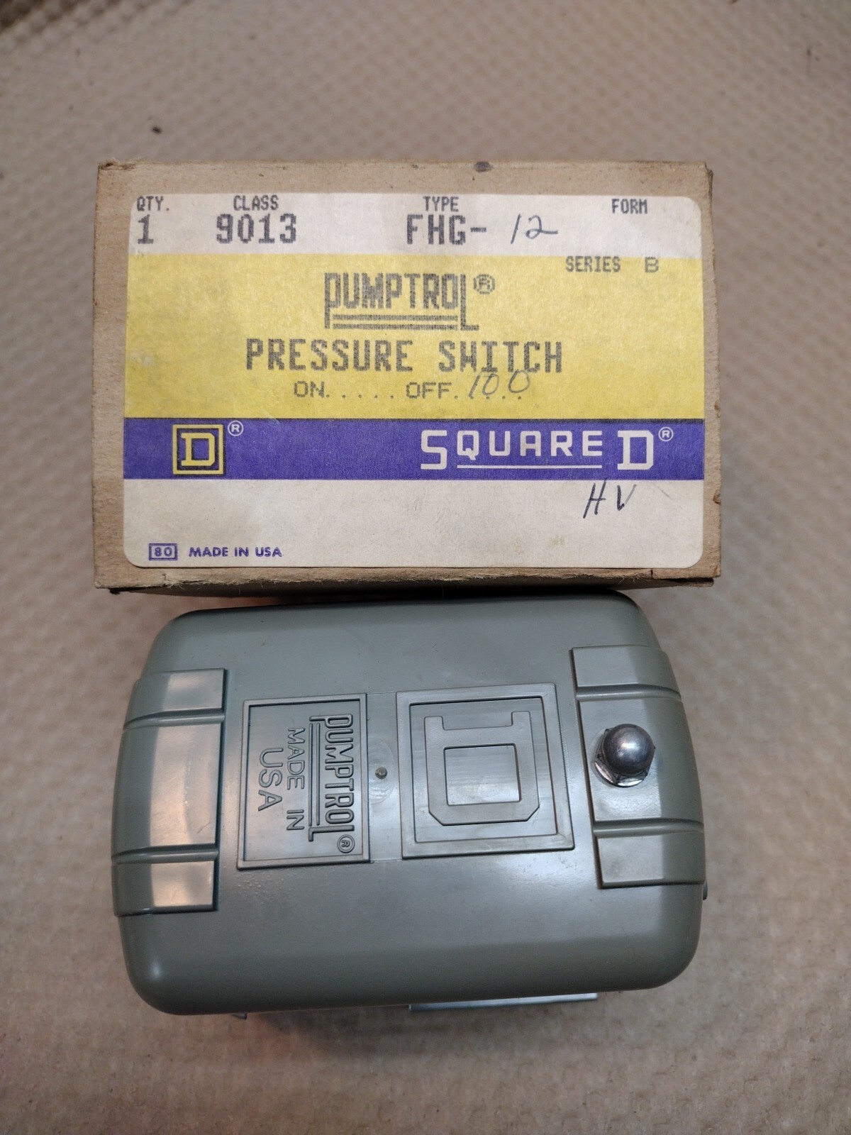 Square D FHG12J52XCP 125 psi Pumptrol Air Compressor Pressure Switch