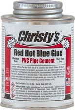 Christy's Red Hot Blue Glue PVC Cement 8 fl oz Quick Set Low VOC Medium Body