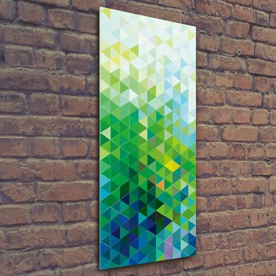 Wandbild Druck auf Plexiglas  Acryl Hochformat 50x125 Abstrakte Dreiecke