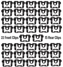 Front + Rear Window Molding Clips Glass Trim Clip Kit for 70-81 Camaro Firebird