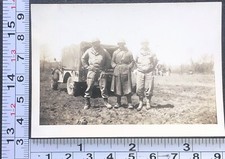 Soldier in the Field Jeep Truck Men in Uniform Military Photo Snapshot
