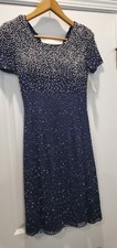Vintage Beaded Blue Sean Collection Vintage Dress Xsmall-small