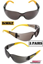 3- DeWalt PROTECTOR SMOKE GRAY Safety Glasses UV ANSI Z87+ Sport Work Sunglasses