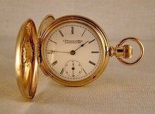 138 YEARS OLD ELGIN 14k GOLD FILLED HUNTER CASE GREAT LOOKING POCKET WATCH