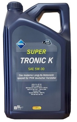 Aral Super Tronic K Motoröl 5W30 VW 50400/50700 MB 229.51 BMW LL04 5 Liter