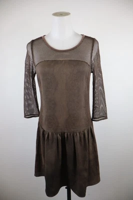 GUESS Robe Vintage Décontractée Pour Femme Brune T. S MIDI Tricotée Pullover - Photo 1/4