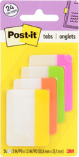 Post-it Tabs 2in x 1.5in Repositionable 24-Pack Assorted Colors