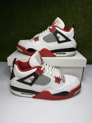 Air Jordan 4 Fire Red Retro OG Size 10.5 Mens White Sneakers 2020 DC7770-160