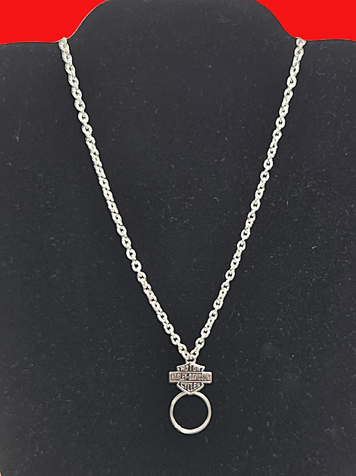 Vntg Retired Harley Davidson .925 Silver Charm Necklace And .925 Eagle Earrings - Image 3 of 4