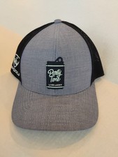 Party Time Live Lucky Top Golf Snapback Trucker Hat Blue OS Mesh Back Distressed