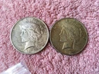 Lot of  2  Nice  Heavy  1923 - P  AU   Peace silver dollar Coins   LOT # 38