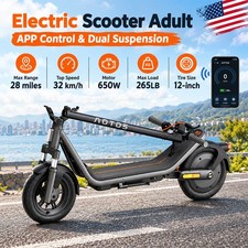 Folding Electric Scooter Adult E-Scooter 650W 45KM Long Range Fast Speed W/ APP
