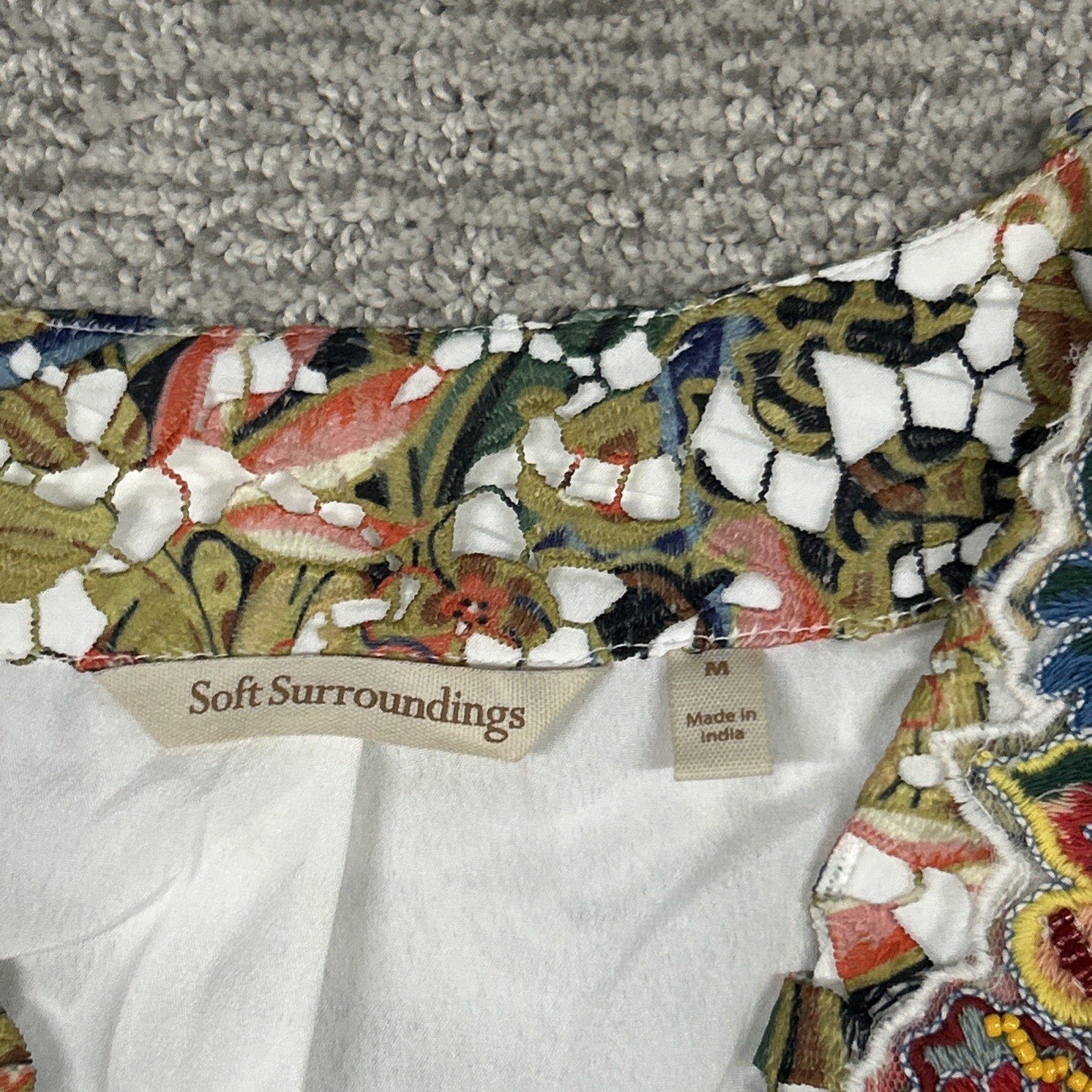 Soft Surroundings Jacket Blazer Medium Floral Emb… - image 4