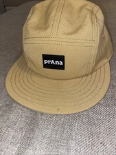 PRANA Hat Foothills Flat Brim Cap Trucker Fishing Yacht Cruise KHAKI UPF 50 +