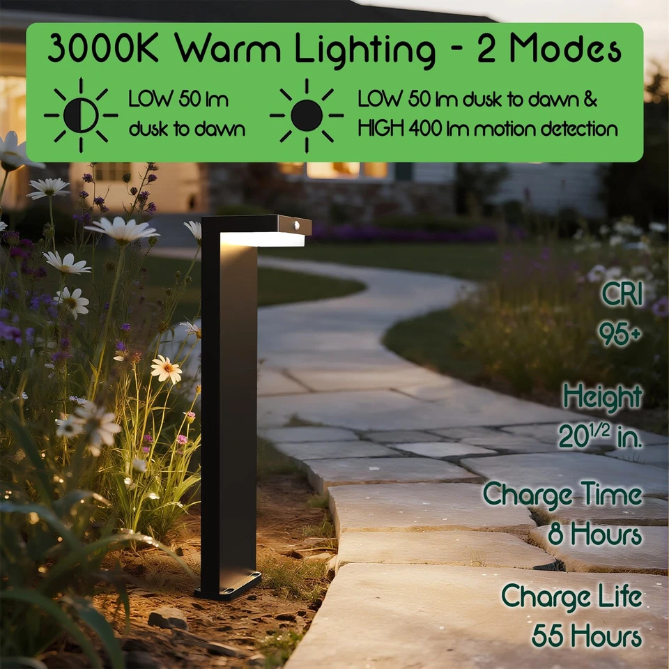 - Solar Pathway Lights - Walkway Solar Lights for Outside - PIR Sensor & Two ... - Image 2 of 4