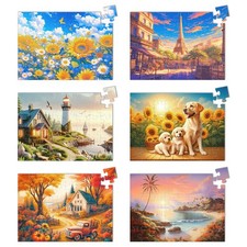 6 Pack 48 Large Piece Jigsaw Puzzles for Seniors Alzheimer Products for Elder...