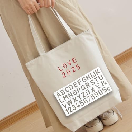 Letter and Number Alphabet Stencils – 5Pcs ReusableTemplates for Crafts 