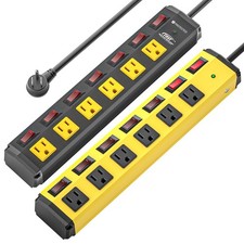 6 outlets Individual Switches Power Strip,1200J Surge Protector/1875W/15A Cord