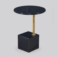 Moderner Schwarzer Beistelltisch Marmorimitation Tische Wohnzimmer MöBel