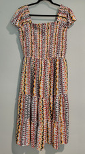 Speed Control New York 2X Boho Peasant Dress Smocked Tiered Flutter Sleeve