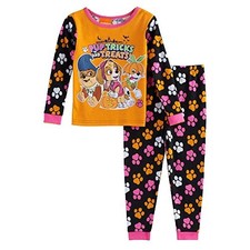 Girls Paw Patrol Tricks  Treats Halloween Glow in the Dark Pajama Set, Size 4T
