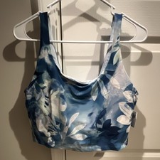 NWT Old Navy Women s PowerSoft Longline Sports Bra Crop Tank XL Blue Floral