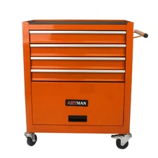 【New】4 DRAWERS MULTIFUNCTIONAL TOOL CART WITH WHEELS-ORANGE