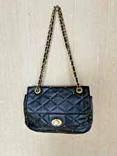 New BUENO crossbody handbag with golden accents, black vegan leather.