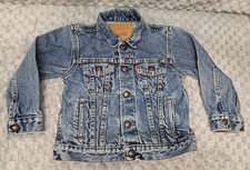 VTG 90s Little Levi's Denim Jean Jacket Sz 4T Toddler Pockets Snap Front Trucker