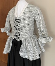 XL Cotton Poplin Bodice/Short Gown. Colonial, Outlander, Ren Faire, Pirate-NWOT