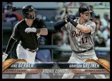 2018 Topps Update #US36 Mike Gerber / Grayson Greiner Rookie Rainbow Foil Tigers