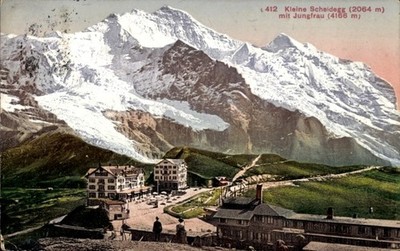 Postcard canton of Bern, Bernese Oberland, Kleine Scheidegg, snowy... - 5032592