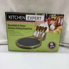 Kitchen Expert Beautiful 6 Piece Cheese Cutting Board Set. New, Bin Loc S4