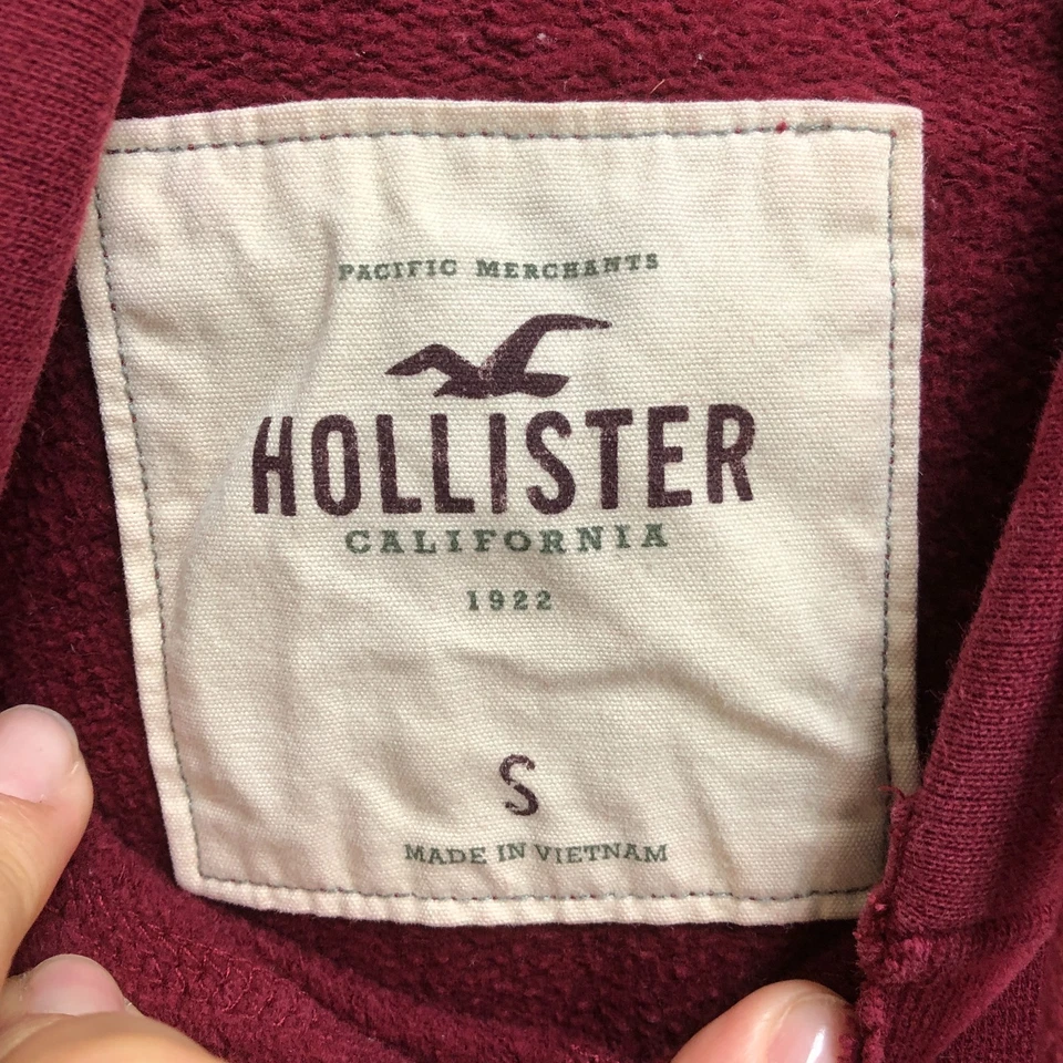 Hollister Sudadera con Capucha Pequeña Adulto Rojo Gráfico Pullover Sudadera Informal Para Mujer S Foto 4 de 4