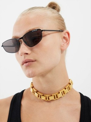 Balenciaga Women Sunglasses Black Grey Geometric BB0277S 001  display picture 3