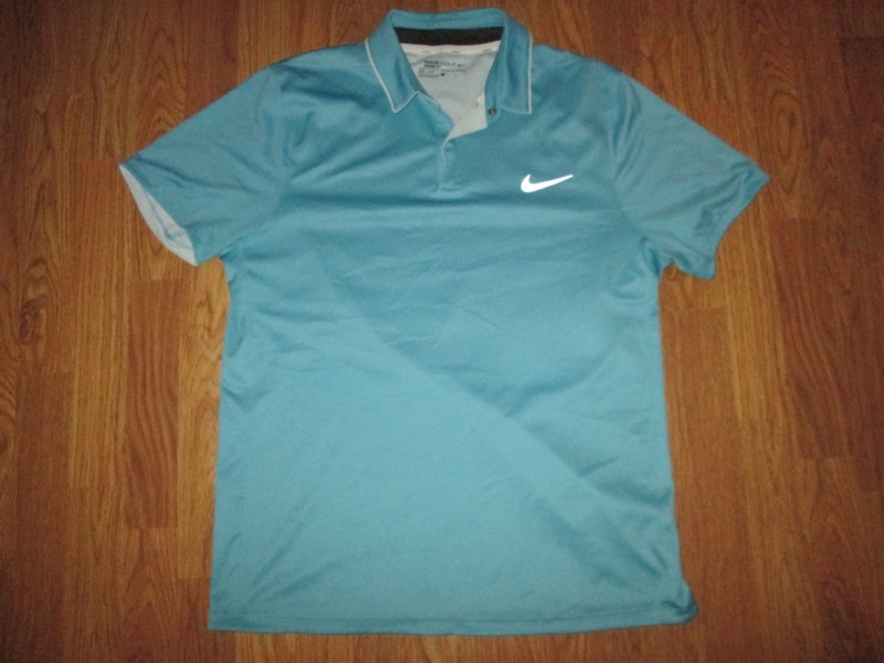 Mens NIKE DRI FIT GOLF modern fit golf collared polo shirt L Lg