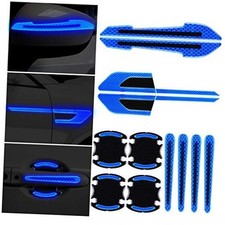 12 Pieces Reflective Car Stickers Set Rearview Mirror Reflective Warning Blue