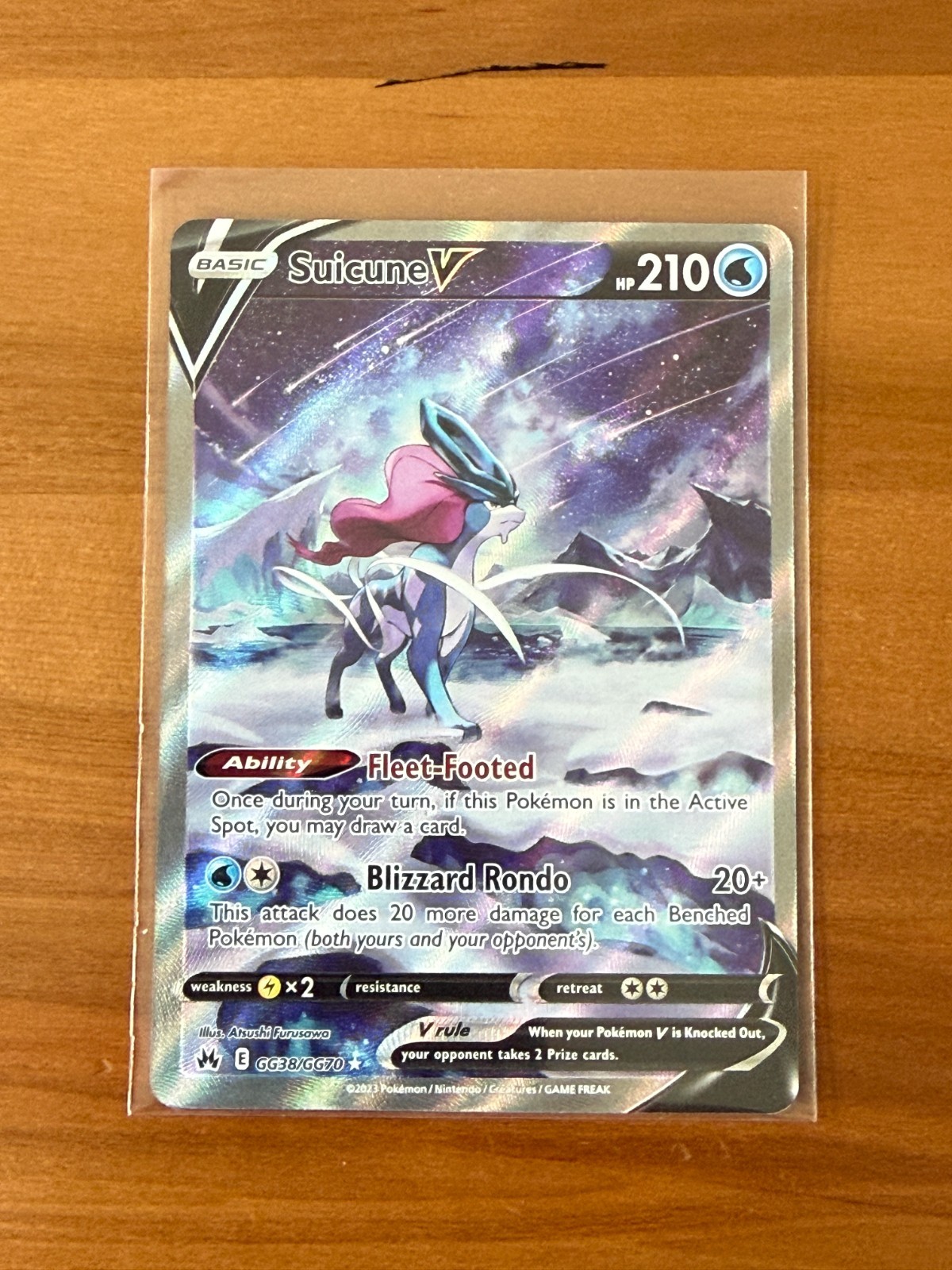 Suicune V GG38/GG70 SWSH Crown Zenith Galarian Gallery Pokemon GG38/GG70