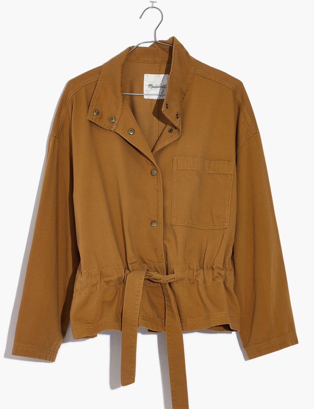 Madewell Southlake Military Cargo Style Utility Jacket in Camel Brown XS Small